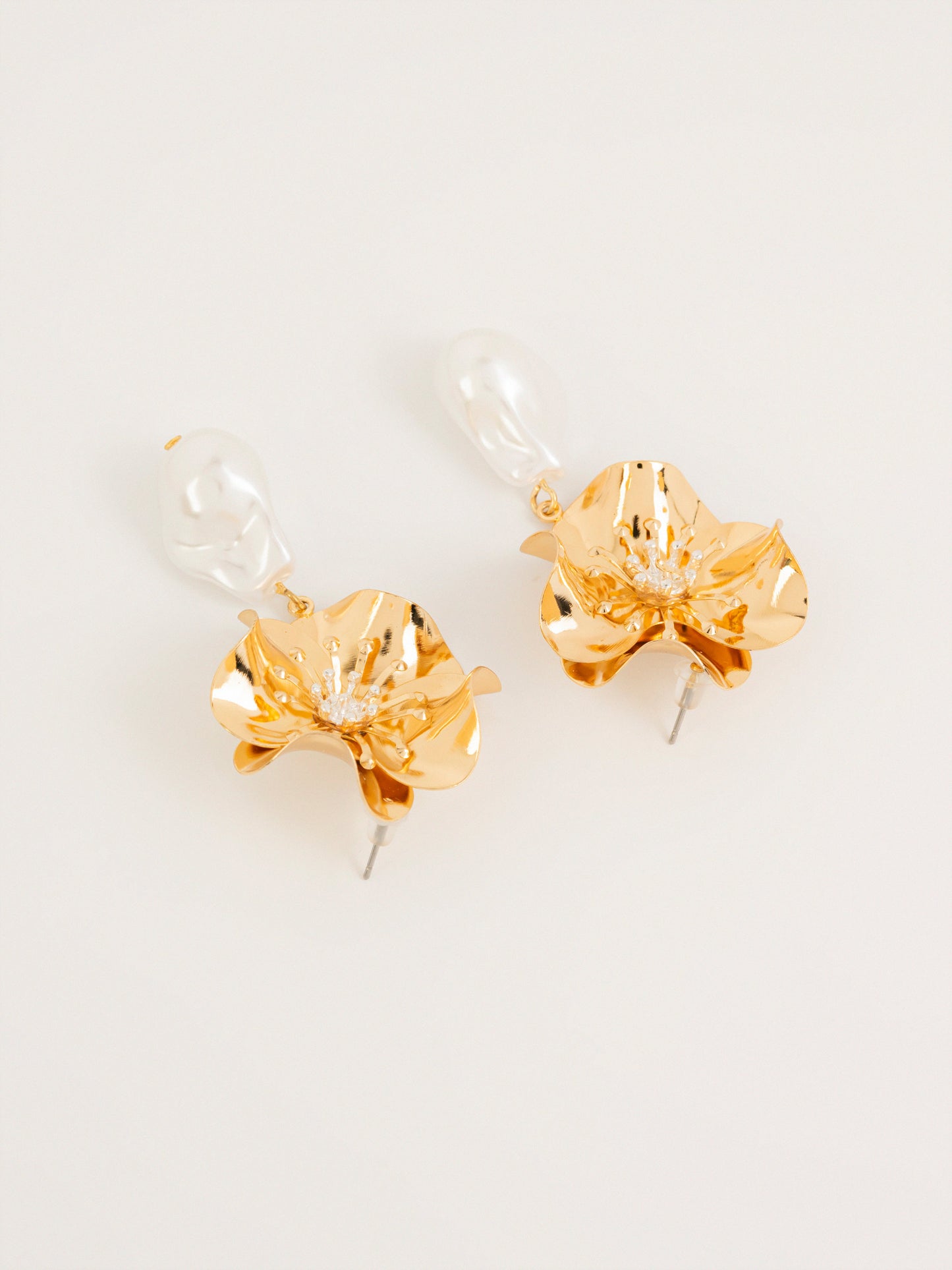 Floral Pearl Drop Earrings