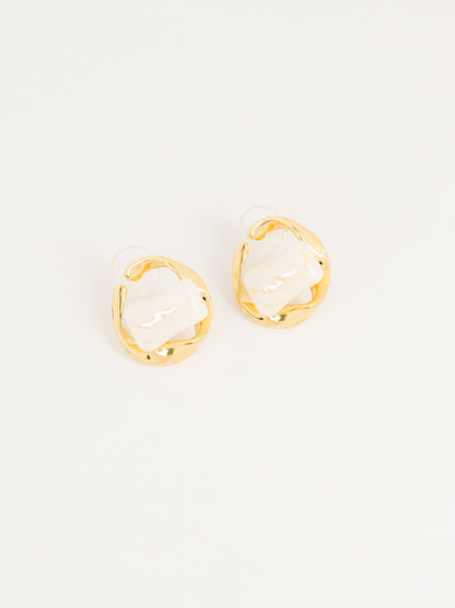 Abstract Hoop Earrings