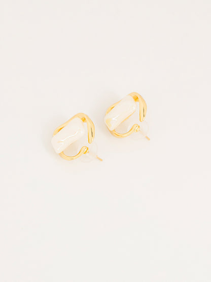 Abstract Hoop Earrings