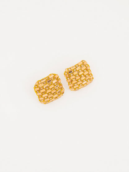 Embellished Squre Stud Earrings