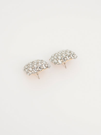 Embellished Squre Stud Earrings