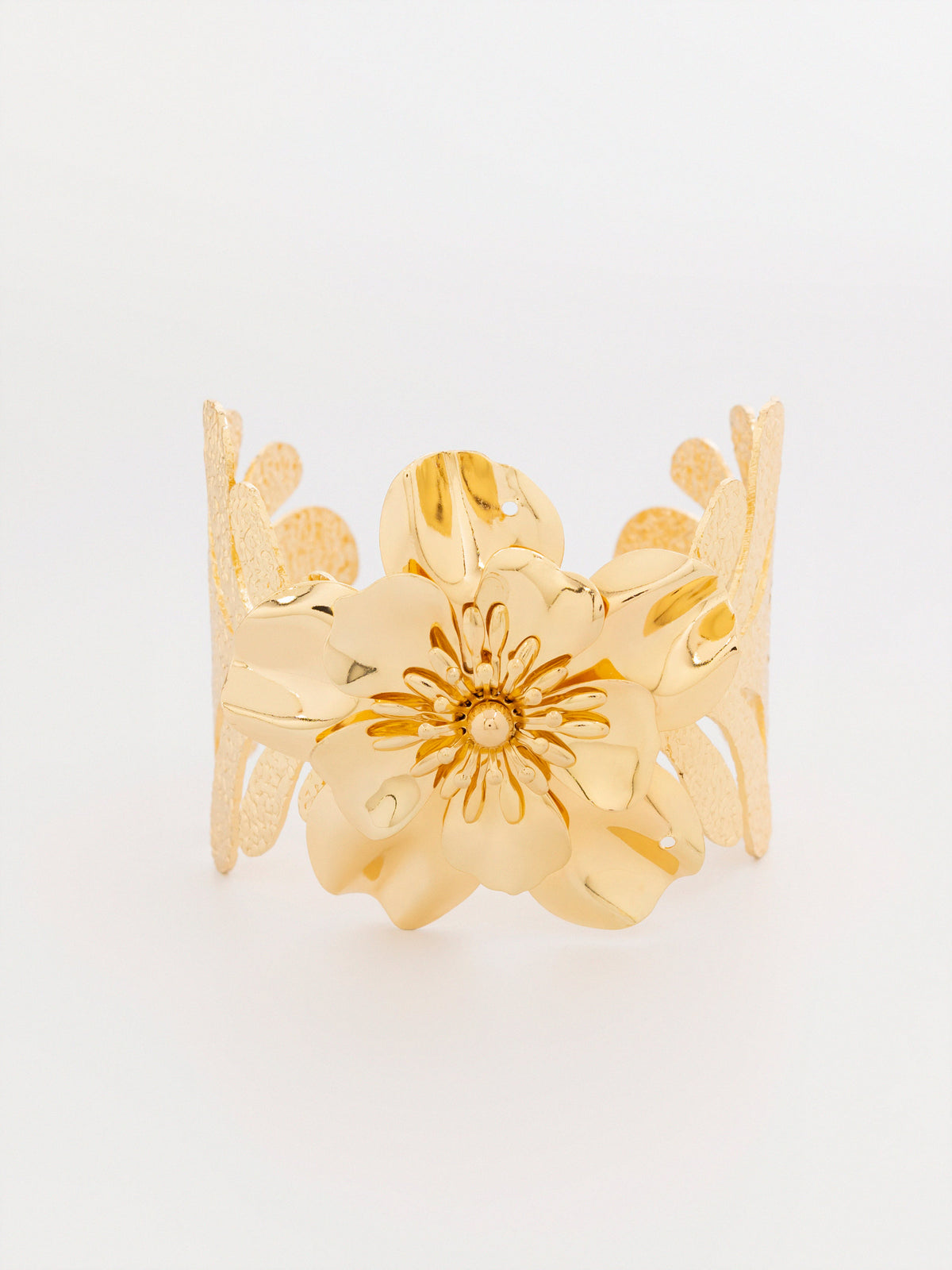 Floral Wide Cuff Bracelet
