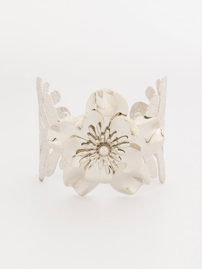 Floral Wide Cuff Bracelet