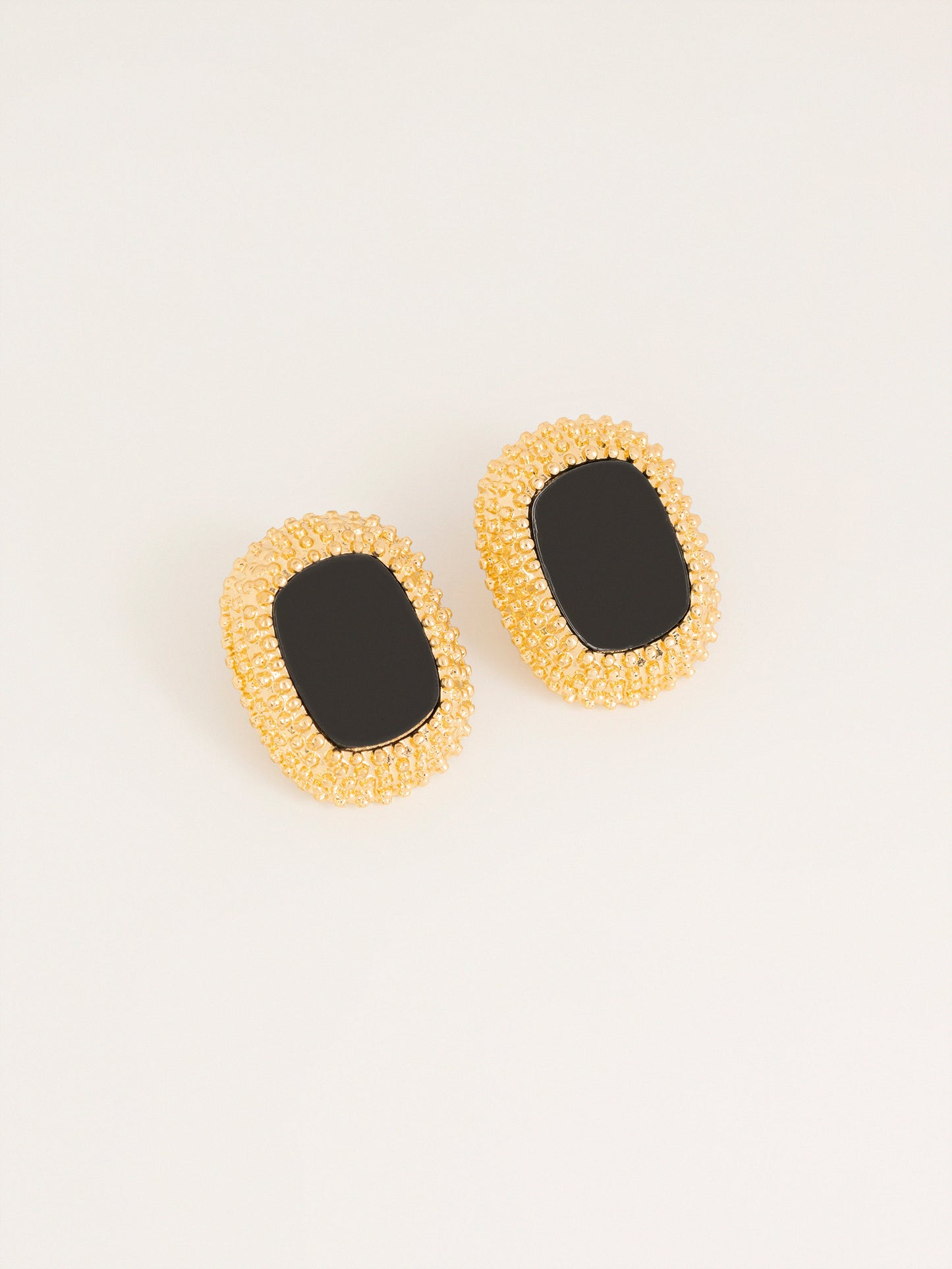 Oval Stone Stud Earrings