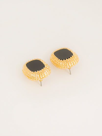 Oval Stone Stud Earrings