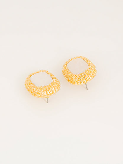 Oval Stone Stud Earrings
