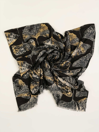 Ginkgo leaf print Scarf
