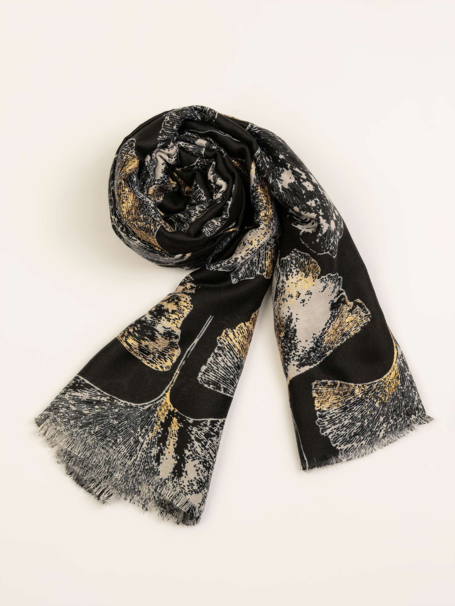 Ginkgo leaf print Scarf