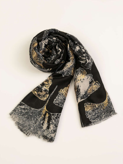 Ginkgo leaf print Scarf