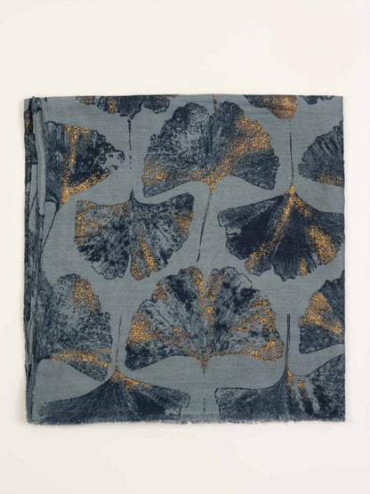 Ginkgo leaf print Scarf