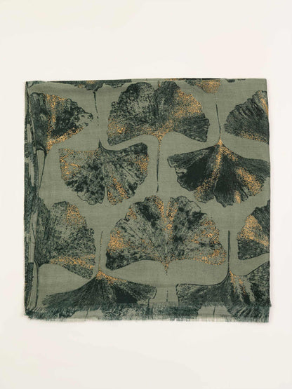 Ginkgo leaf print Scarf