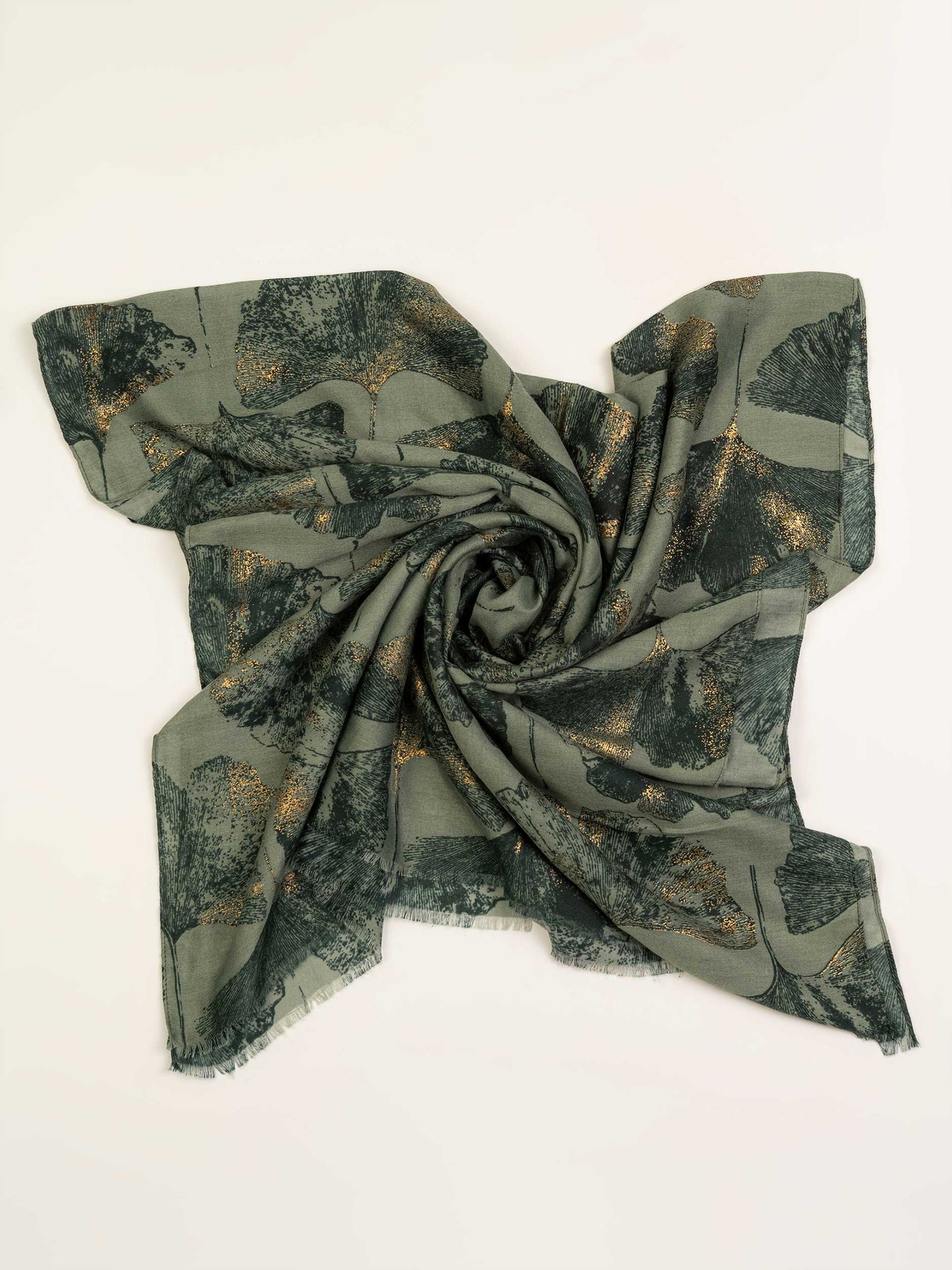 Ginkgo leaf print Scarf