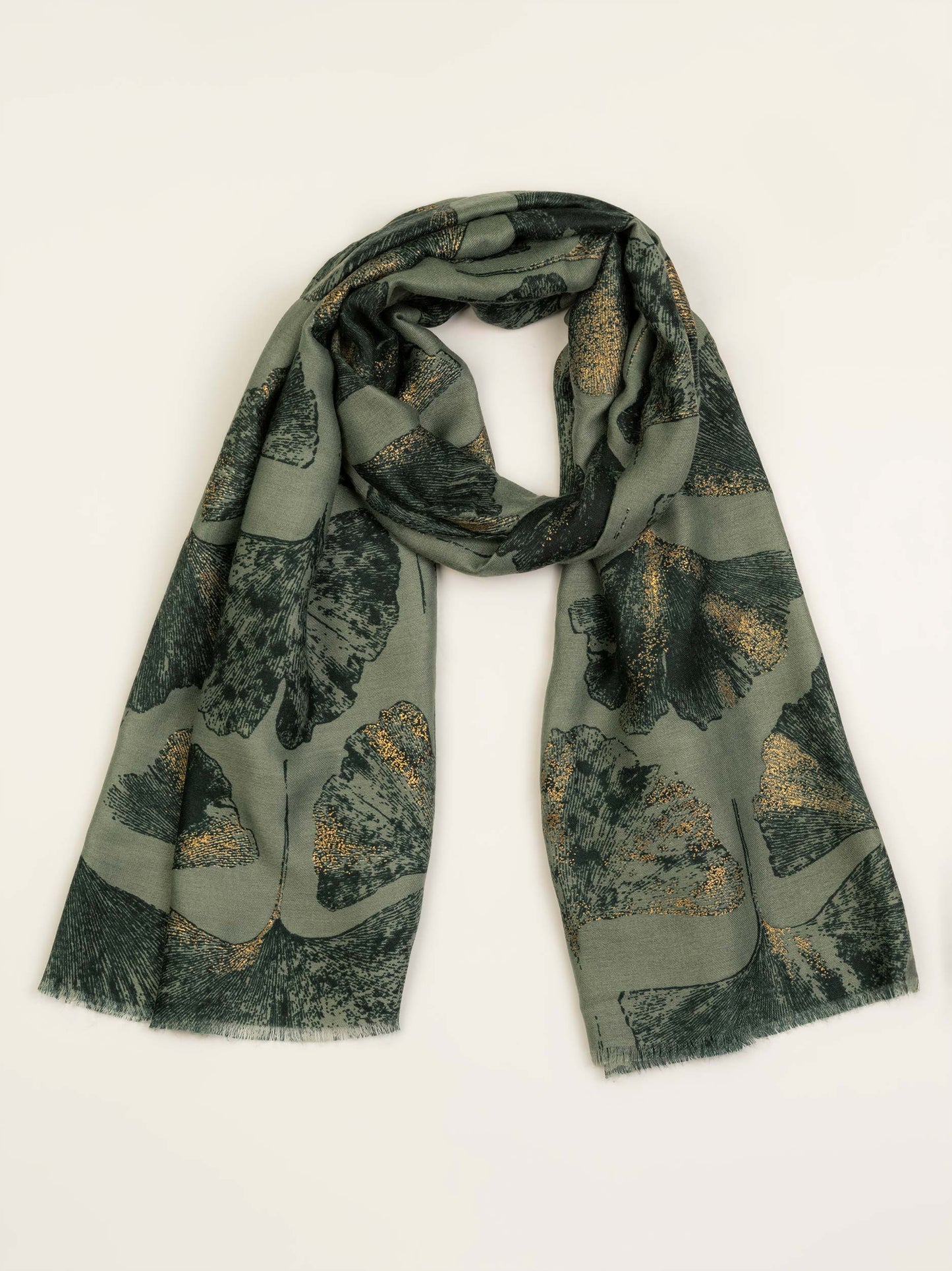 Ginkgo leaf print Scarf