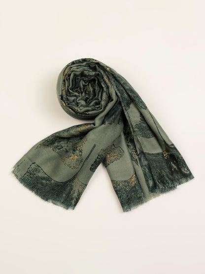 Ginkgo leaf print Scarf