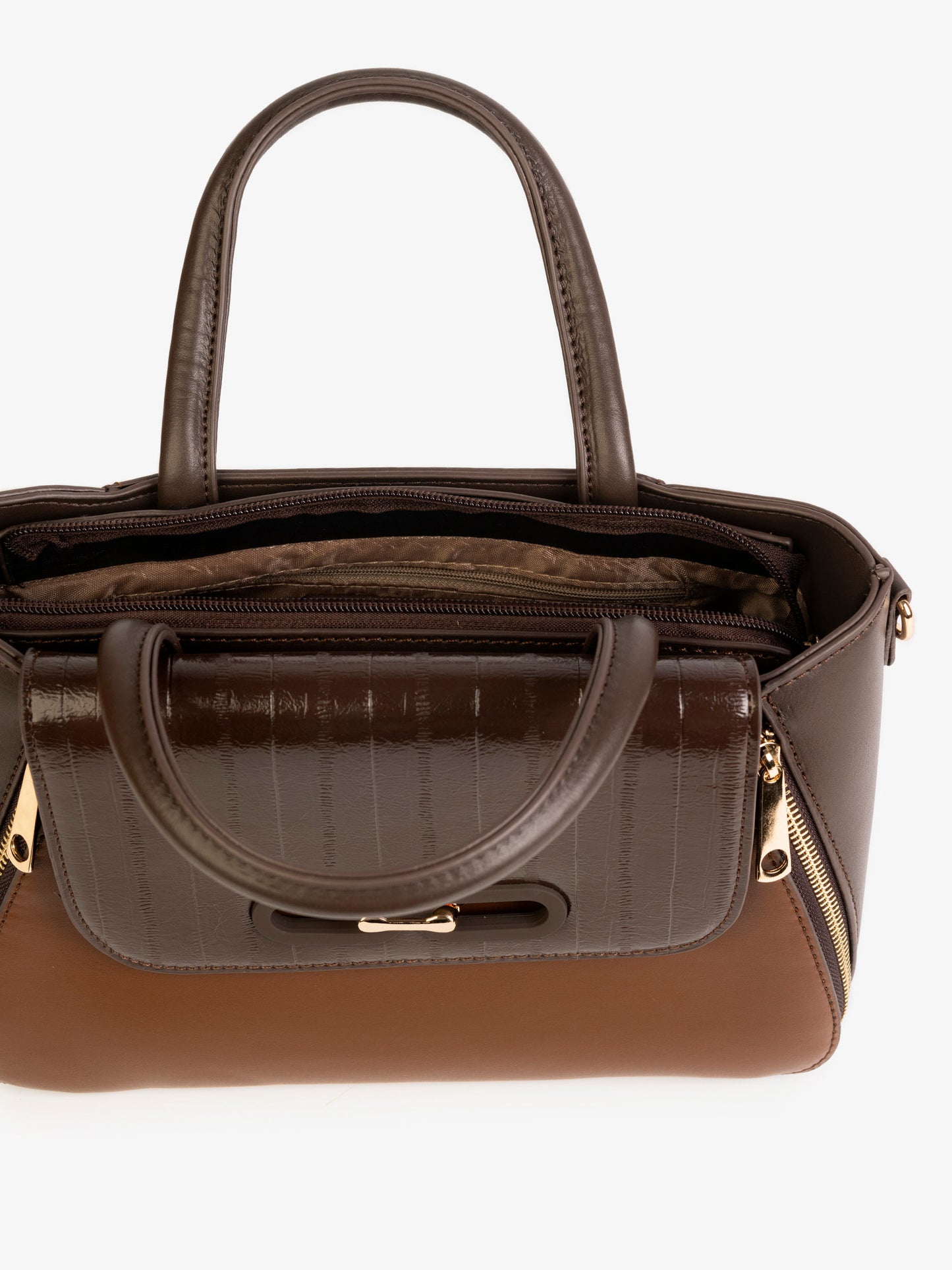 Textured Flap Handbag