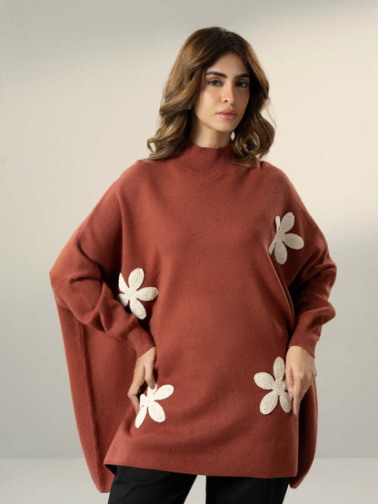 Woolen Blend Sweater- Embroidered