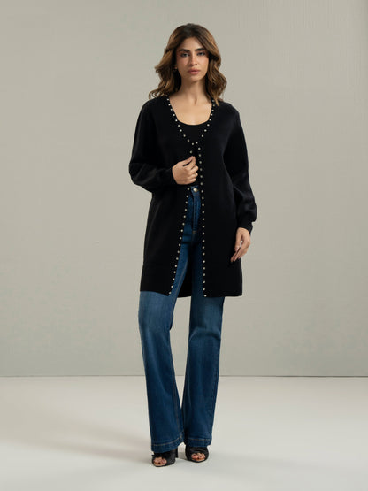 Woolen Cardigan- Embellished