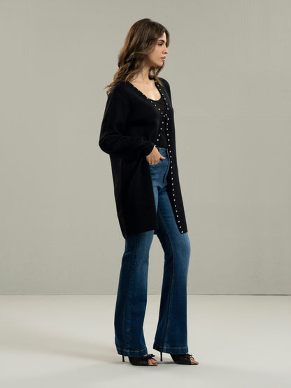 Woolen Cardigan- Embellished