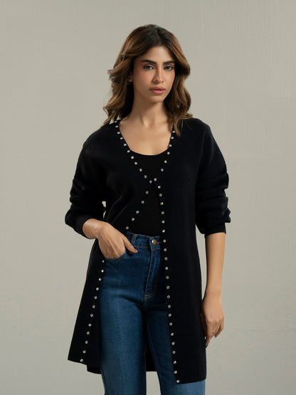 Woolen Cardigan- Embellished