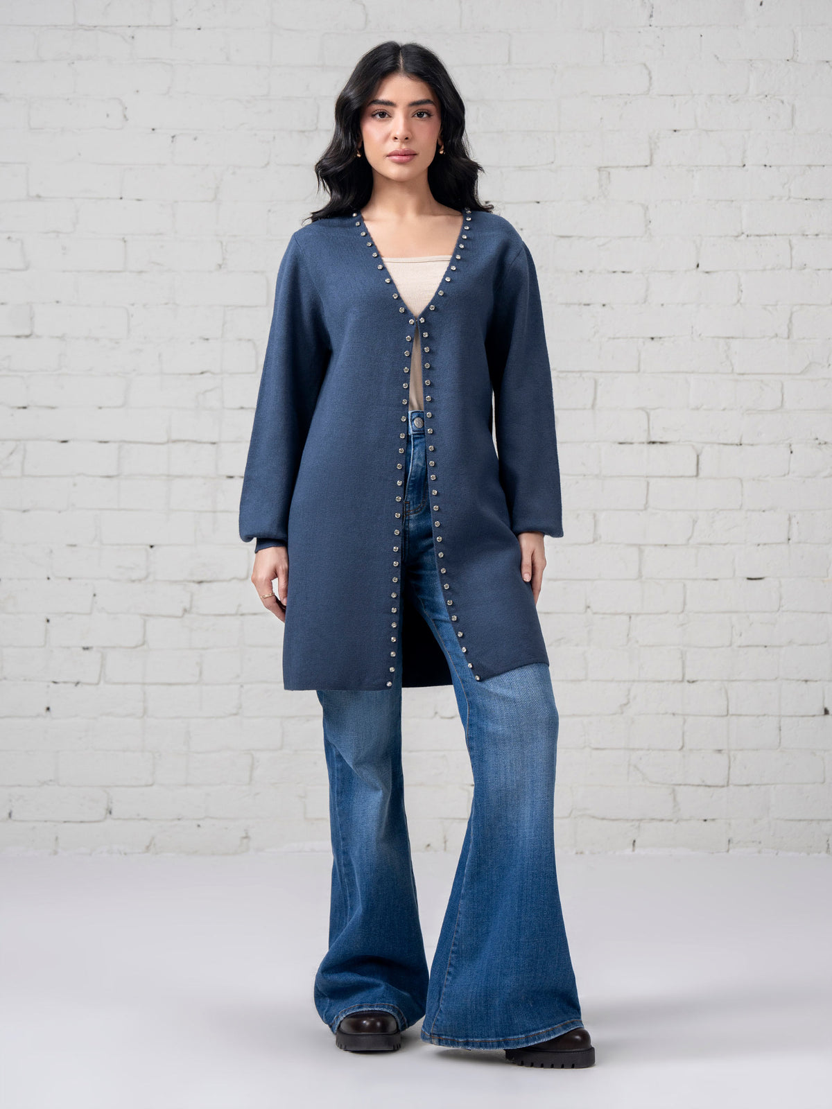 Woolen Cardigan- Embellished
