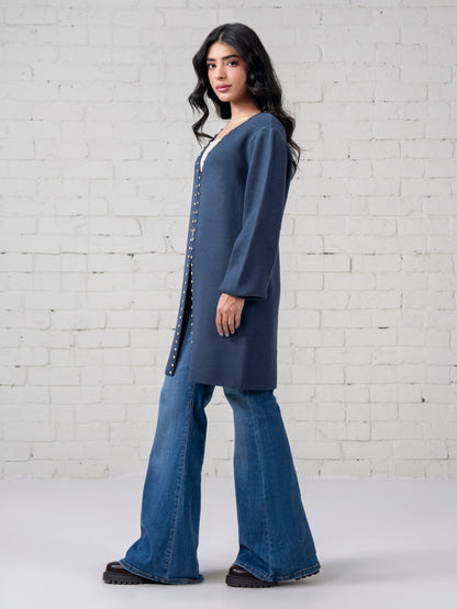 Woolen Cardigan- Embellished