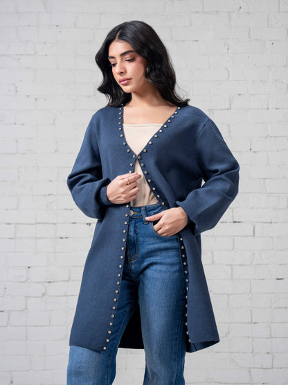Woolen Cardigan- Embellished