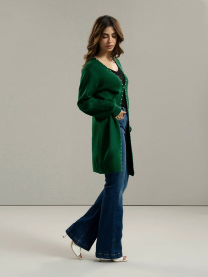 Woolen Cardigan-Embellished
