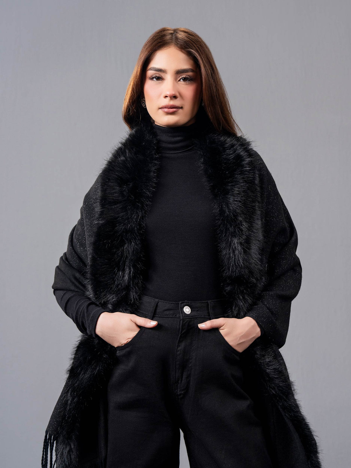 Woolen Fur Cape