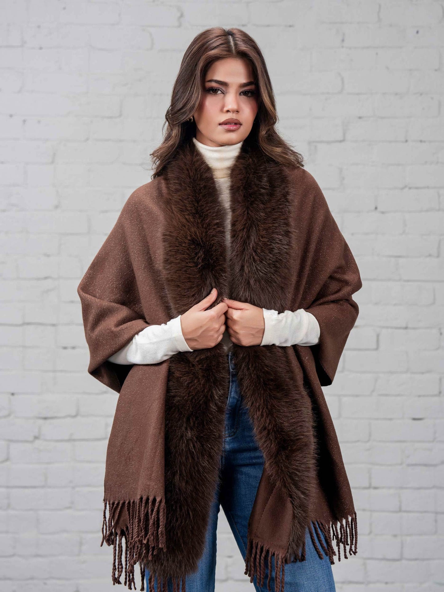 Woolen Fur Cape