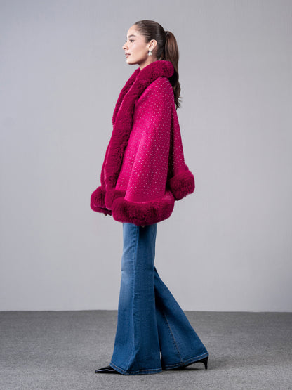 Embellished Fur Cape