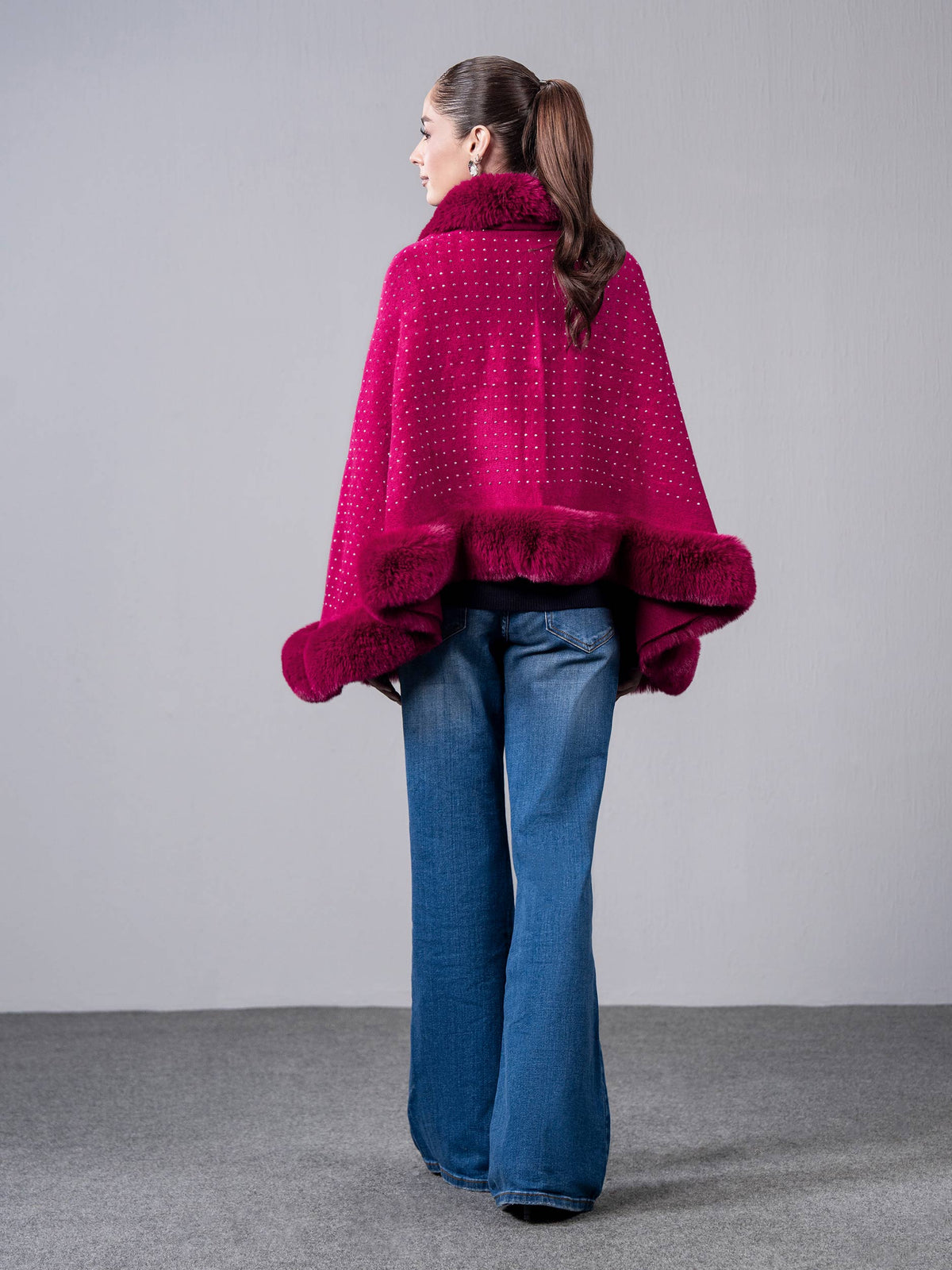 Embellished Fur Cape