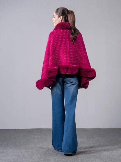 Embellished Fur Cape