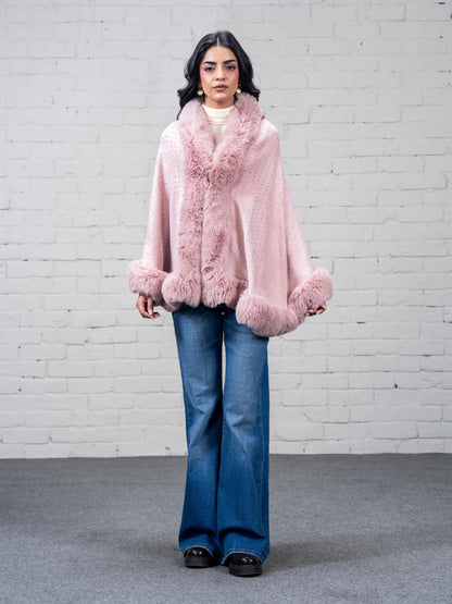 Embellished Fur Cape