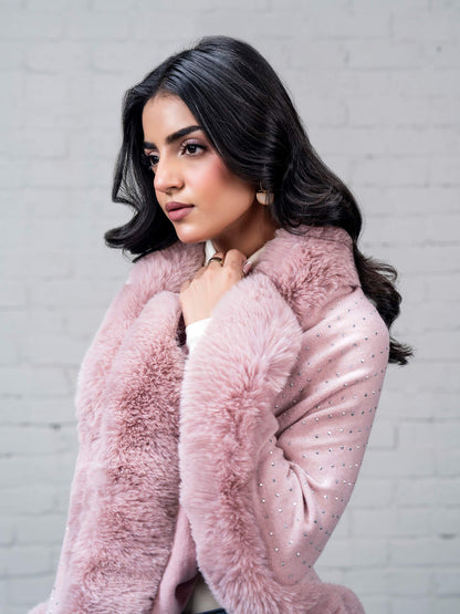 Embellished Fur Cape