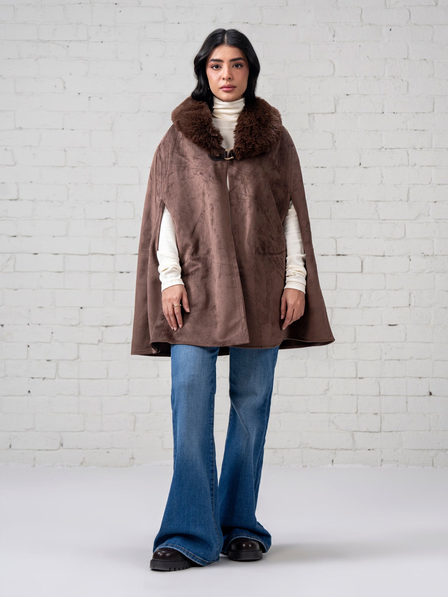 Suede Fur Cape