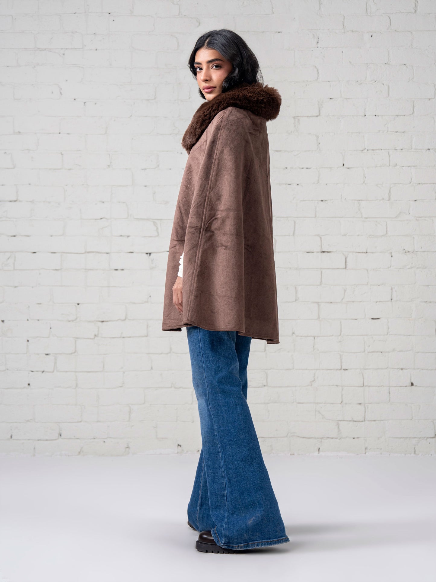 Suede Fur Cape
