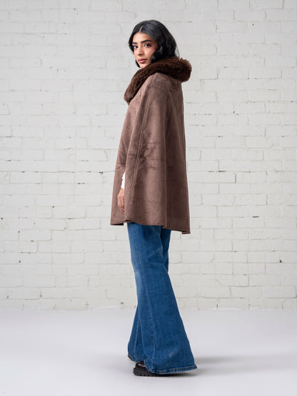 Suede Fur Cape