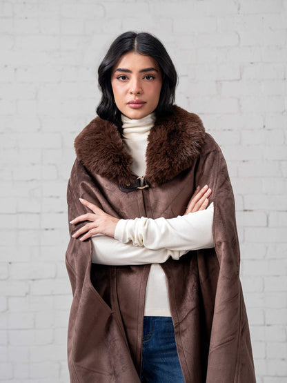 Suede Fur Cape