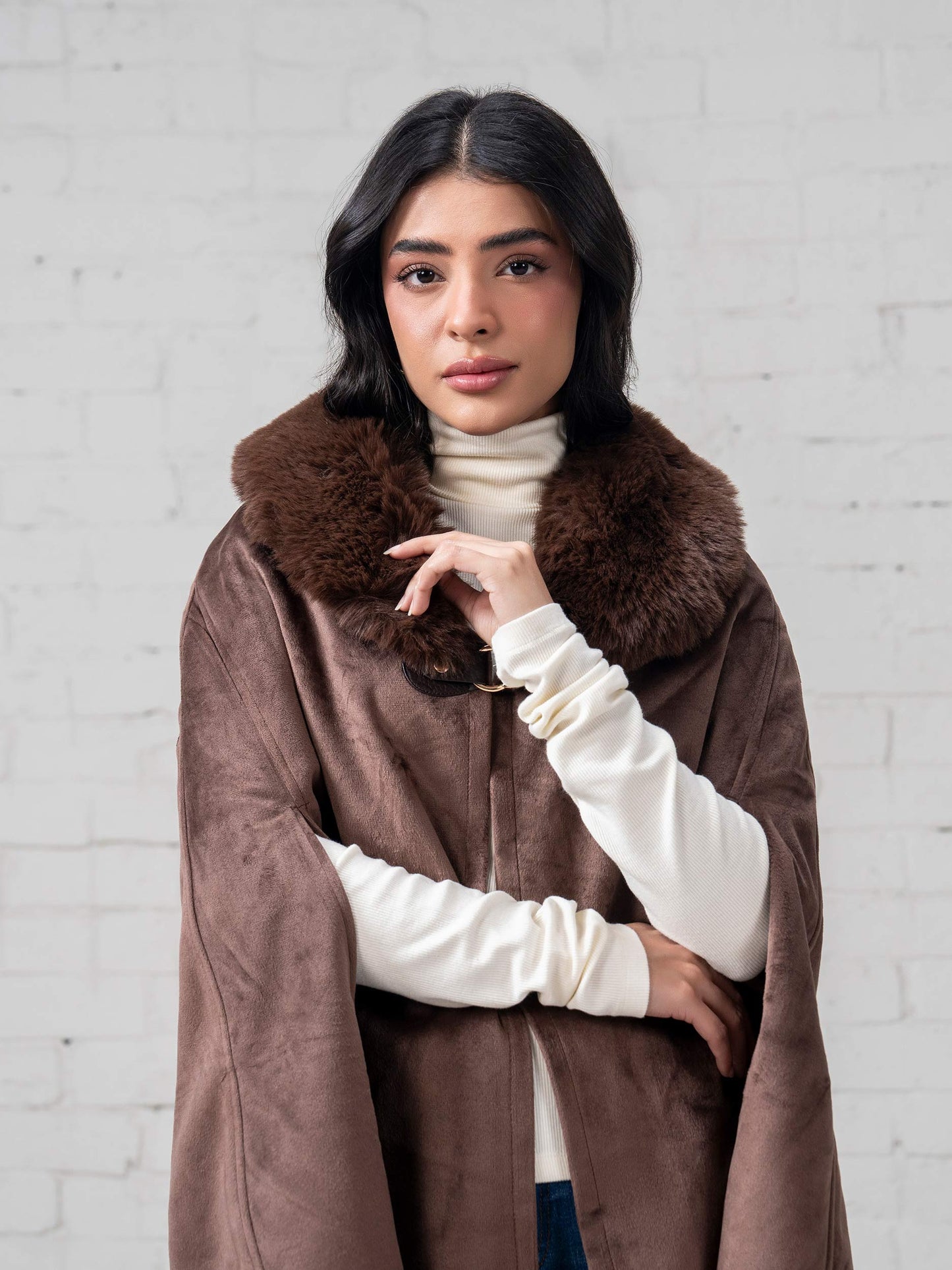 Suede Fur Cape