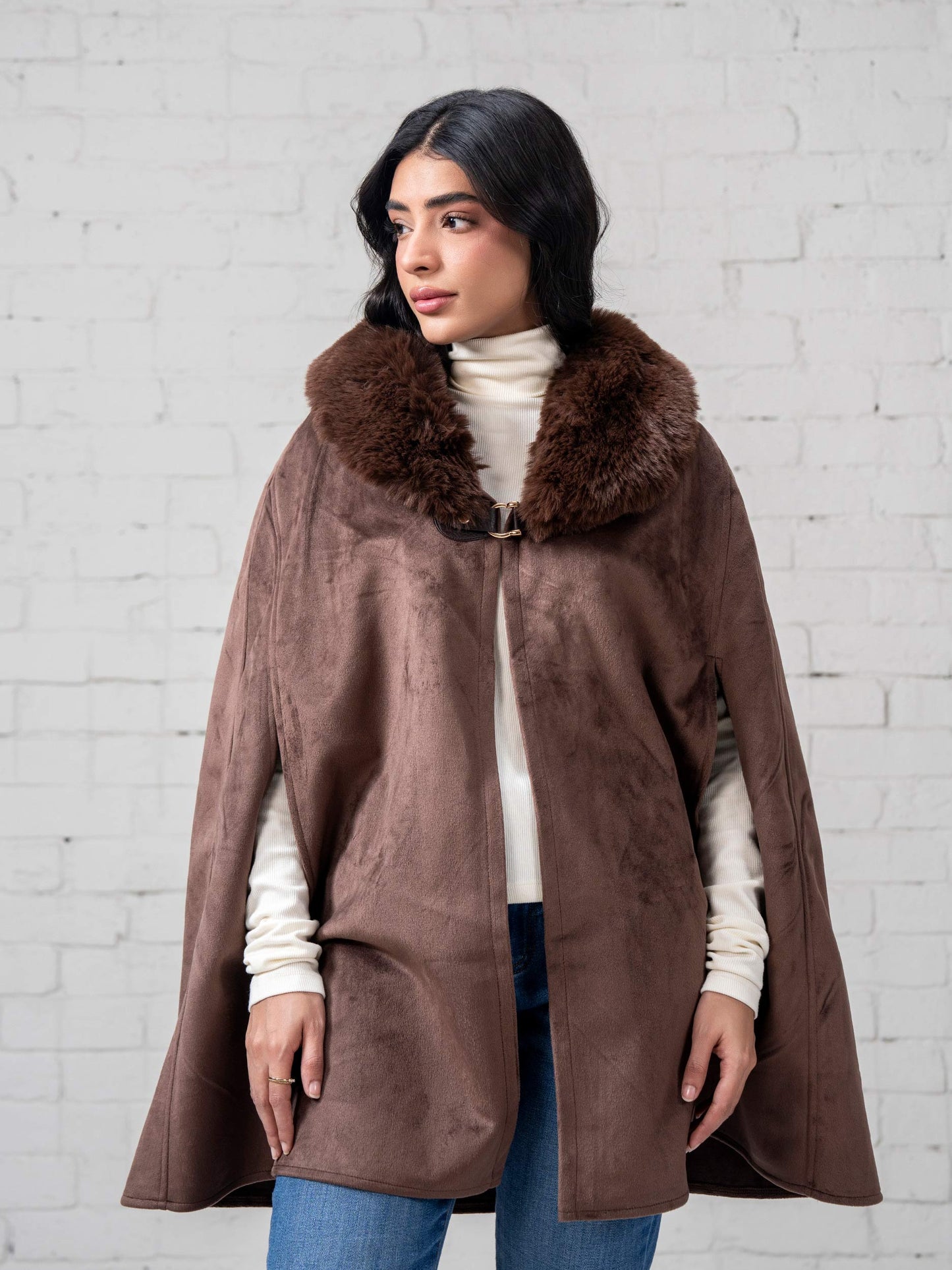 Suede Fur Cape