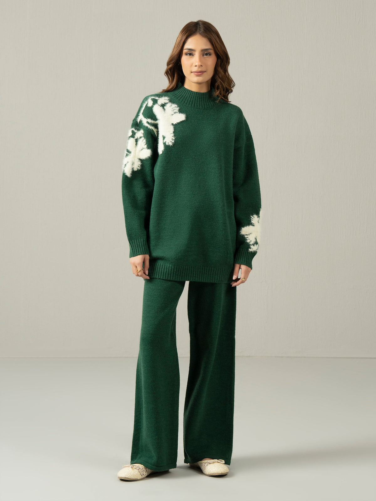 Knitted Co-ord Set- Embroidered