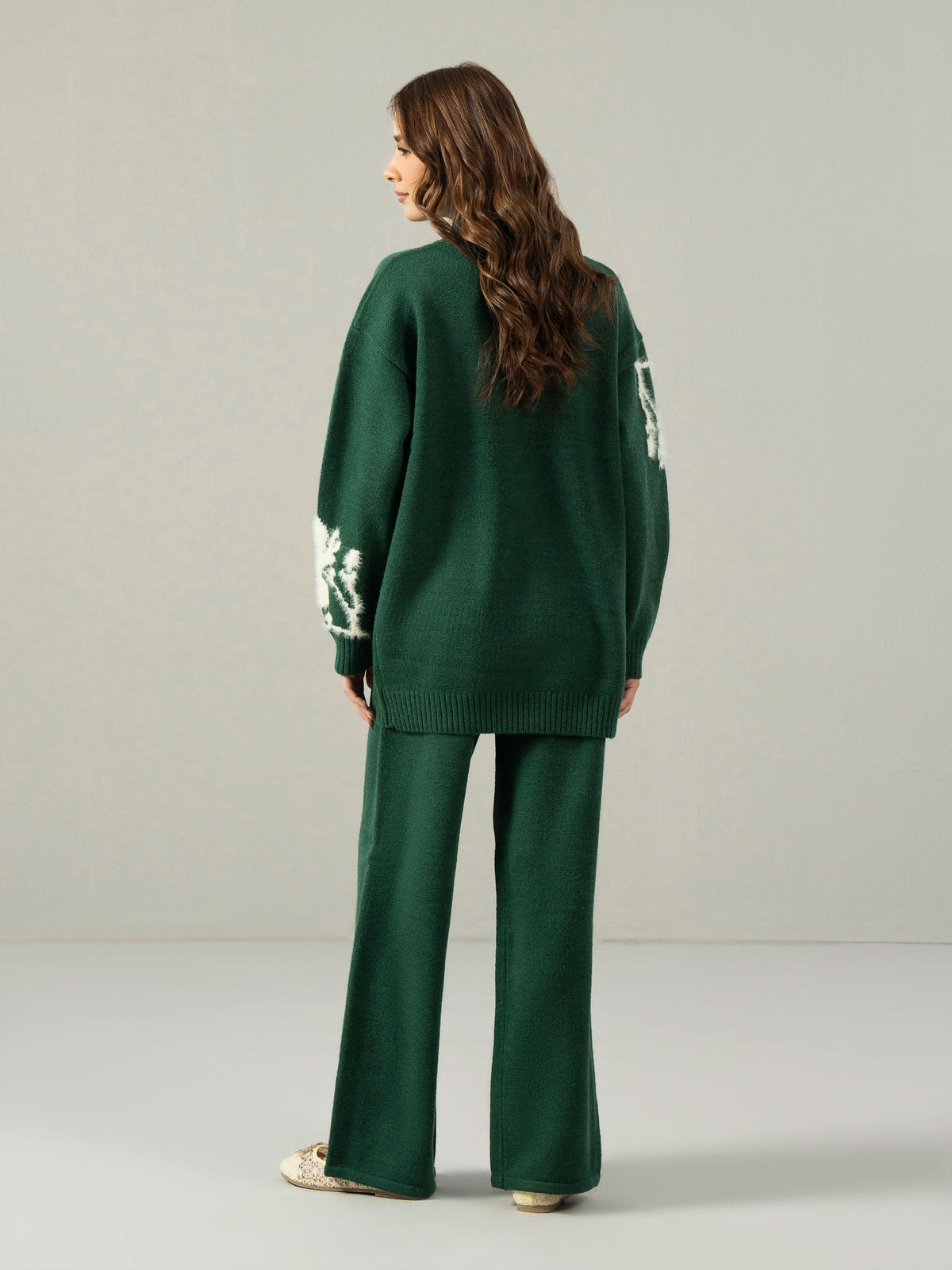 Knitted Co-ord Set- Embroidered