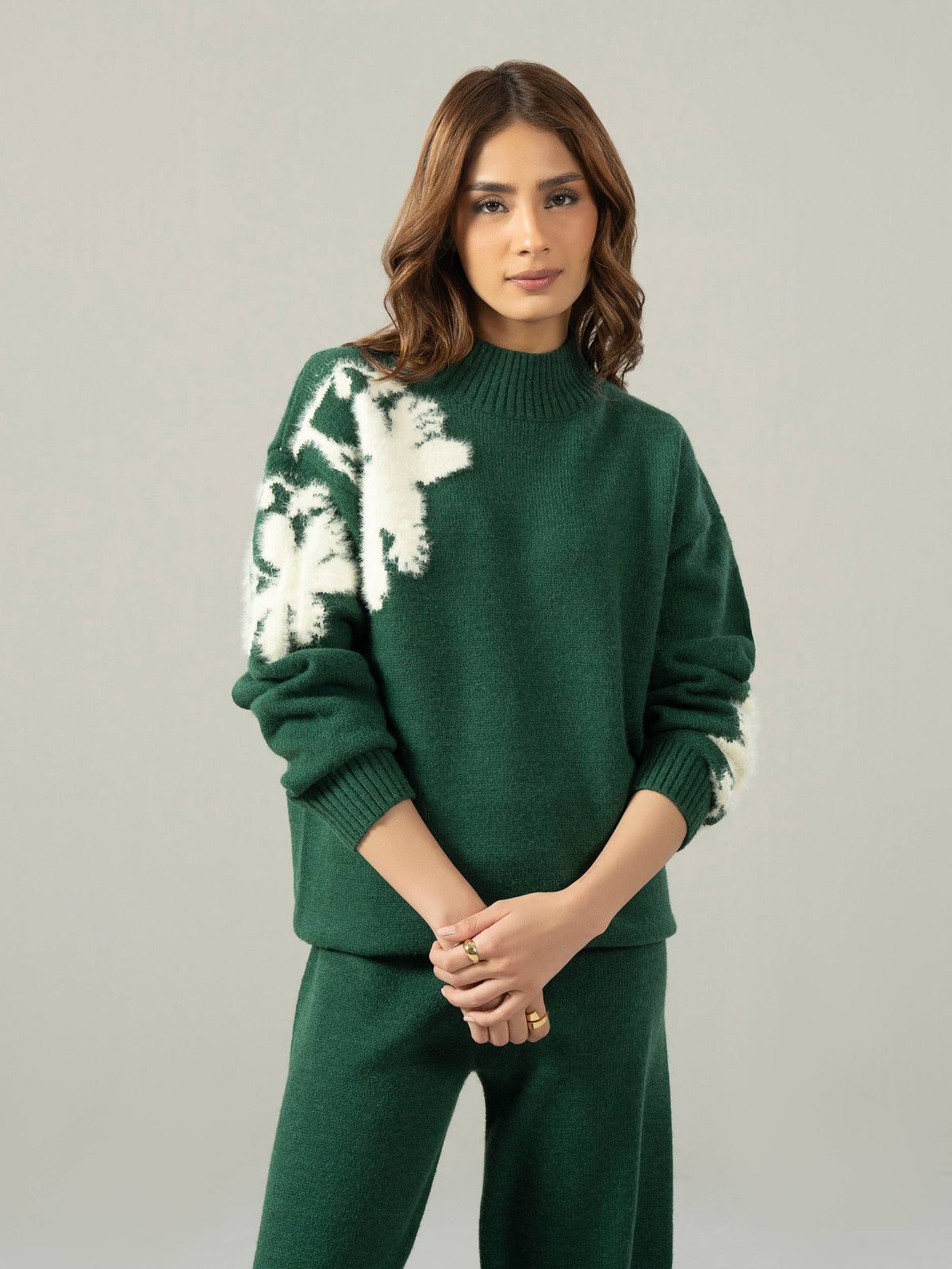 Knitted Co-ord Set- Embroidered