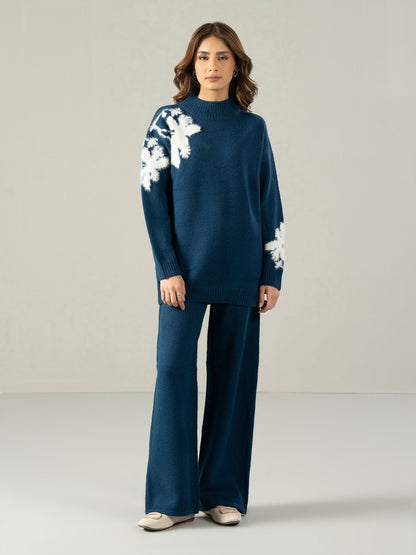 Knitted Co-ord Set- Embroidered
