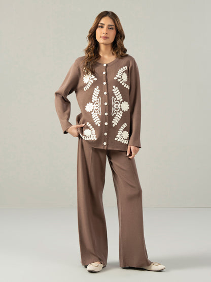 Knitted Co-ord Set- Embroidered