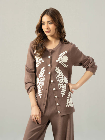 Knitted Co-ord Set- Embroidered