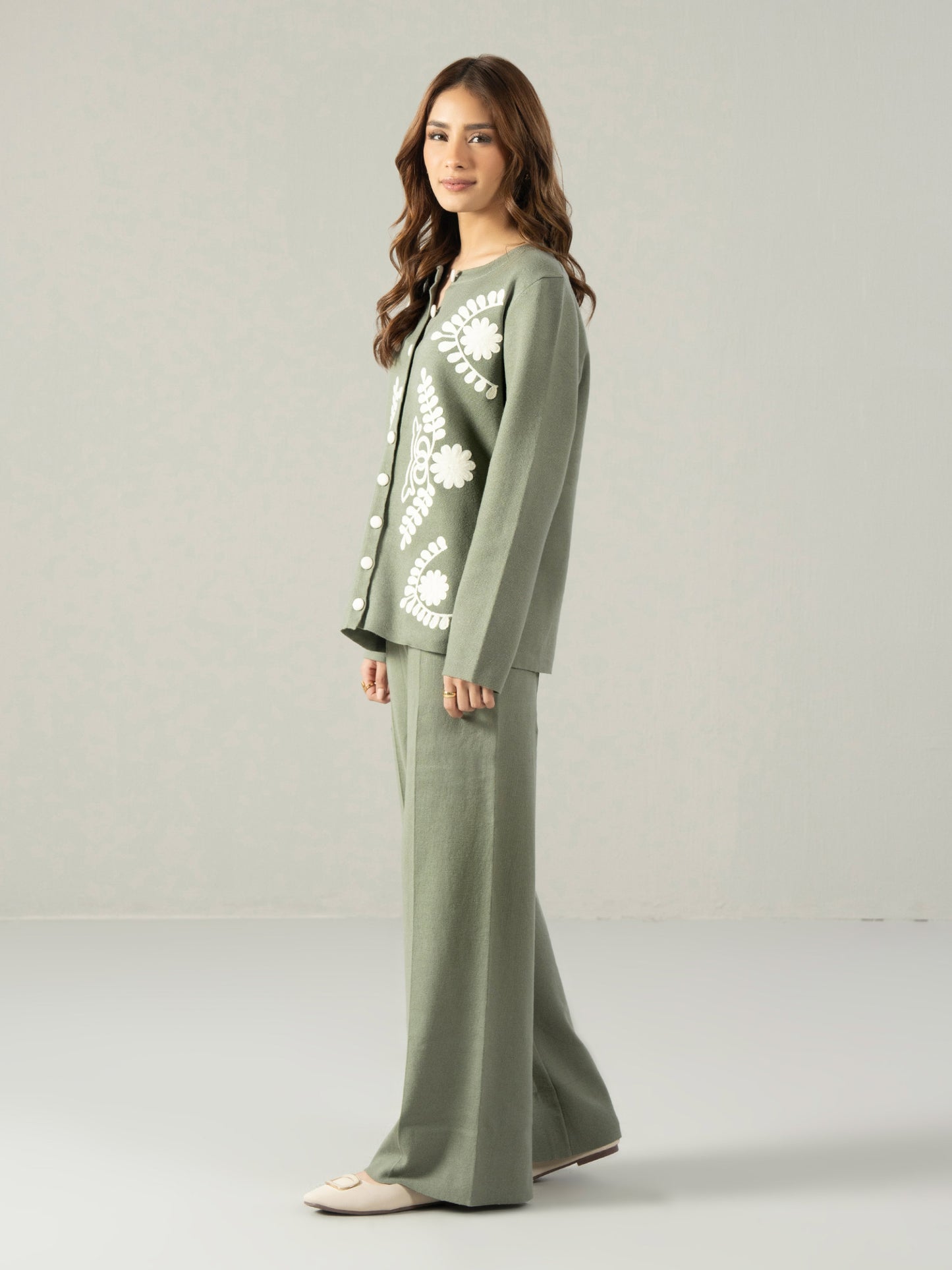 Knitted Co-ord Set- Embroidered