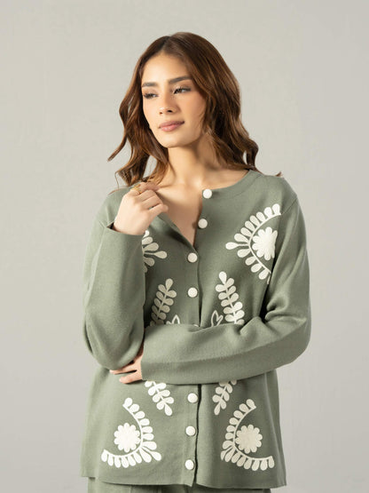 Knitted Co-ord Set- Embroidered