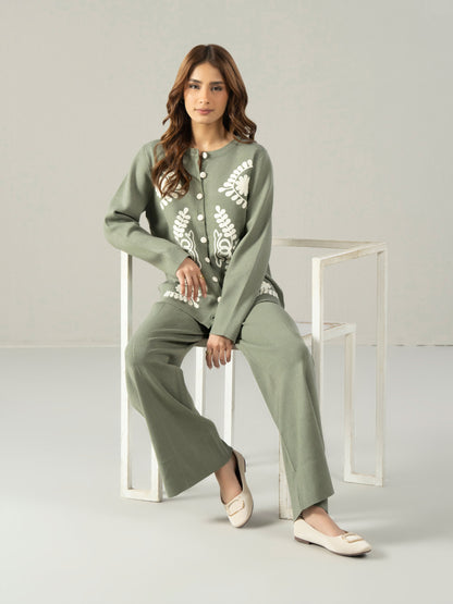 Knitted Co-ord Set- Embroidered