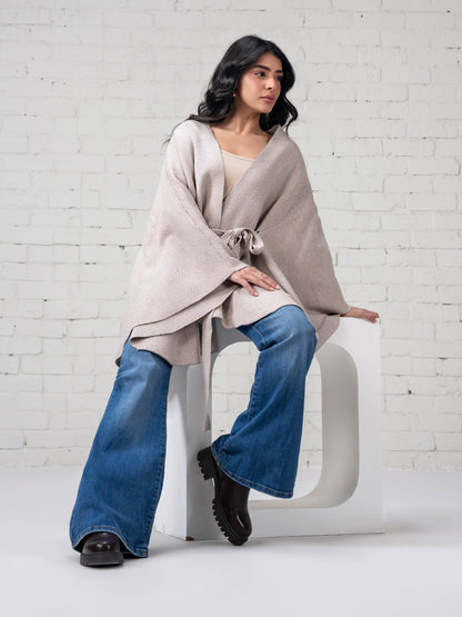 Knit Belted Cape